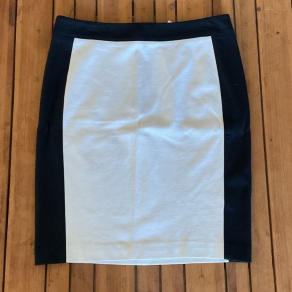 Banana Republic Colorblock Pencil Skirt 8 Blue Black Midi Career Office Formal
